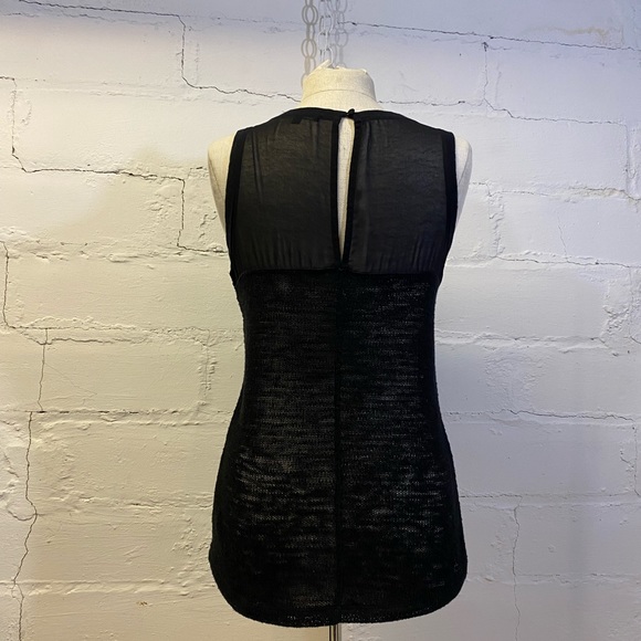 Sanctuary Black Knit Sleeveless Top w Mesh Back w Button Closure. Size S - Picture 10 of 12